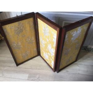 Mahogany System Screen With Three Leaves Nineteenth Time