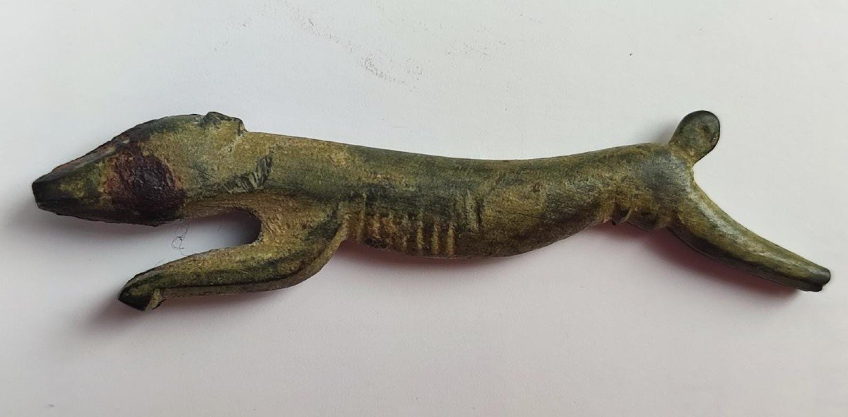 Couteau De Chasse Normand, En Bronze émaillé-photo-3