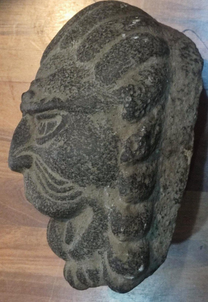 Mask Carved In Lava Stone- Sicily. Ix-xii-photo-2