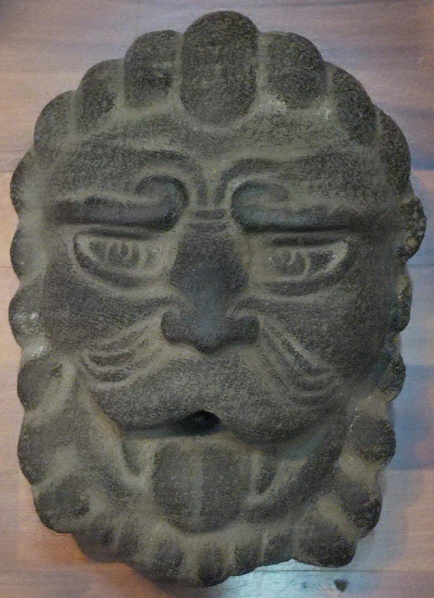 Mask Carved In Lava Stone- Sicily. Ix-xii