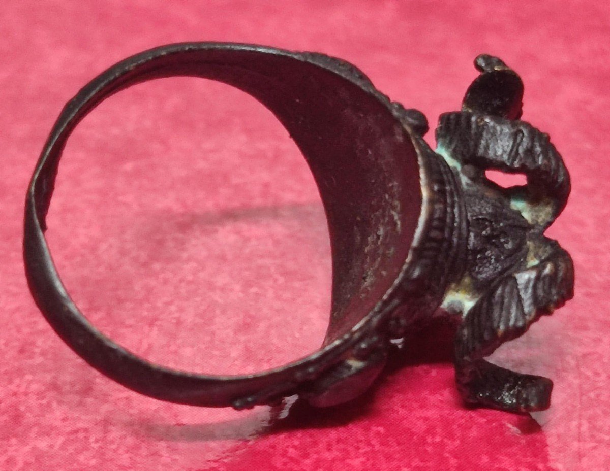 Baphomet - Bague Templière En Bronze Représentant La Tête De Bouc-photo-4