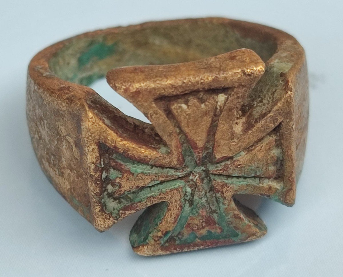  Bague Templière En 'orichalque' Appelée Or Corinthien. France XII-xiiie Siècle