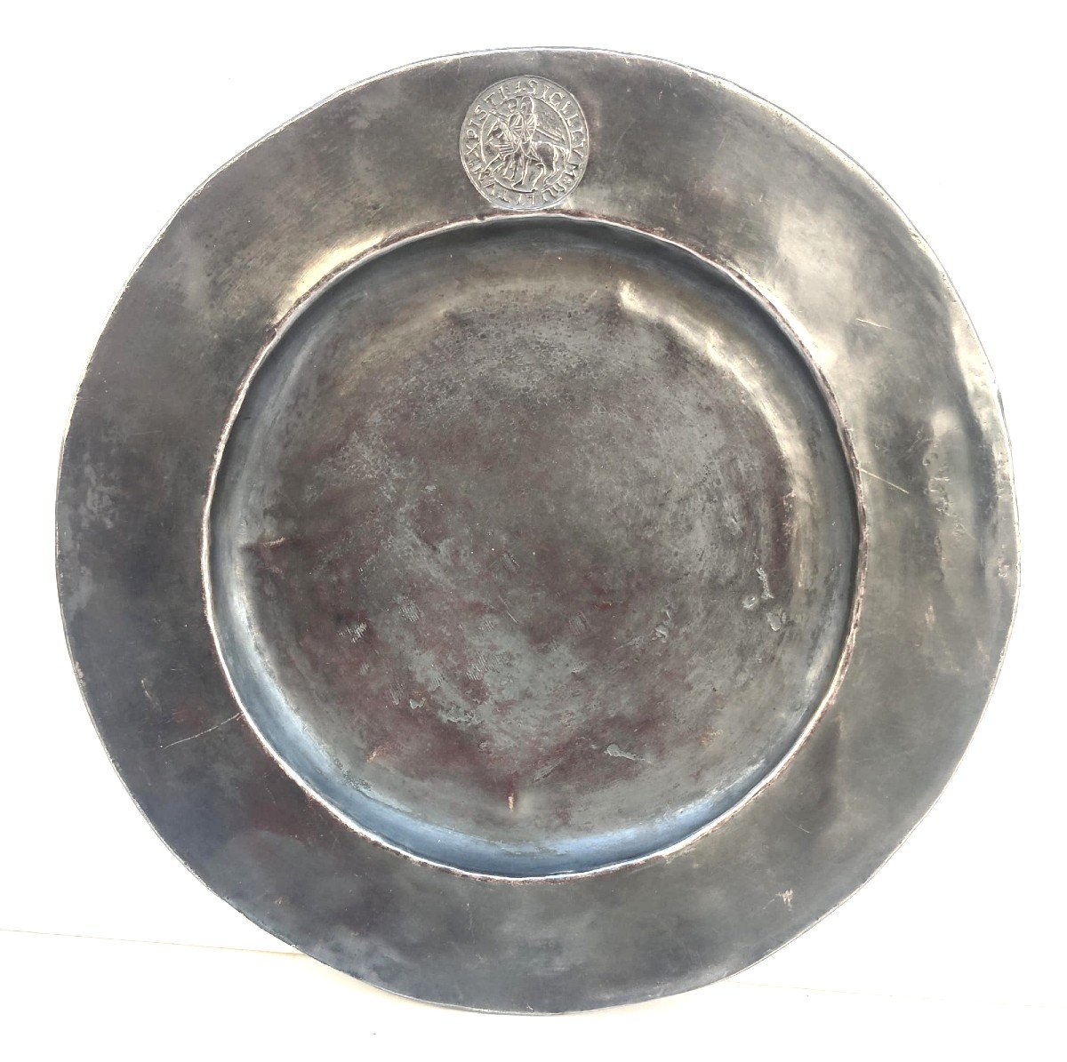 Exceptional Silver Plate, Probably For Ceremonies  "sigillum Militum Xpisti"-photo-2