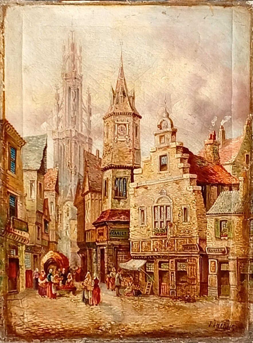  Marché Sous La Cathédrale .Vers 1840--photo-2