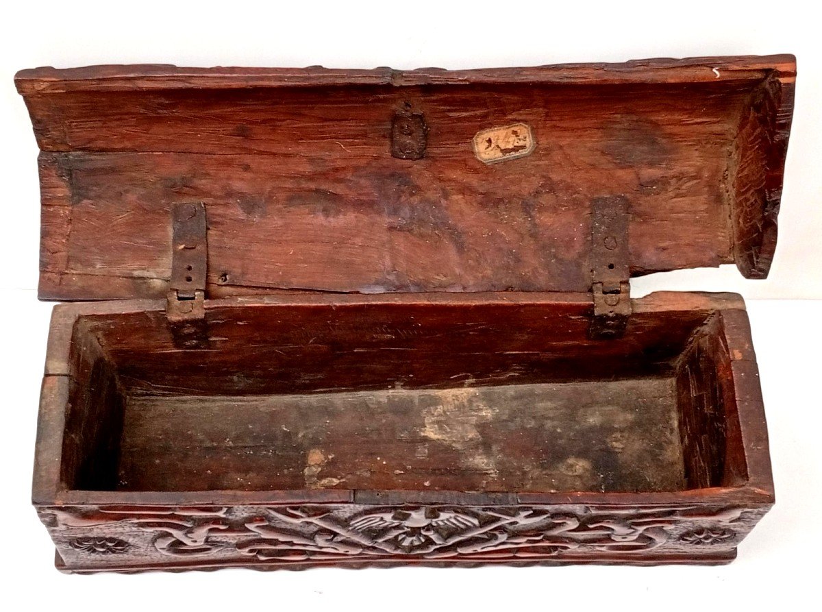 Very Rare Medici Model Of A Late Medieval Chest. Italy   - XIV C.-photo-3