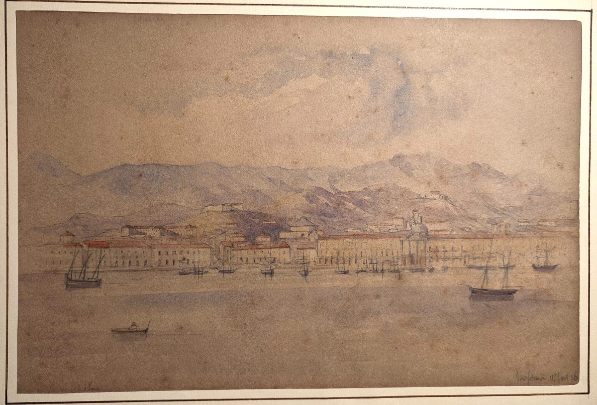 Edward Lear  - Le golfe de Messine   11-marzo 1856  