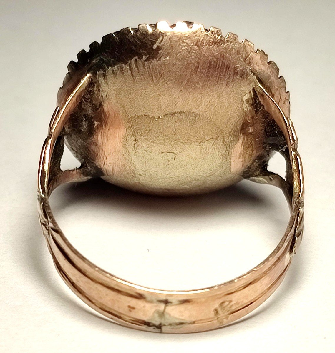 Gold And Cupel Ring, With A Milled Patch From The 18th Century In Sicily.-photo-3