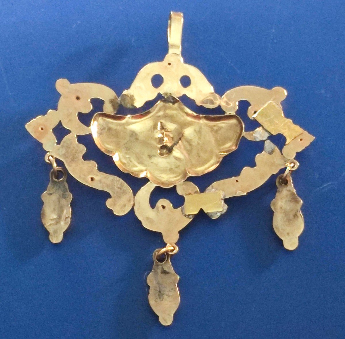  Pendentif Bourbon pour collier en or et émaux du XVIIIe siècle. Sicile vers 1780-photo-3