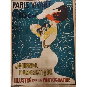 'paris Vivant' Beautiful Original Poster , Executed By Edmond Marie Pettitjean In 1911.