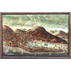 Painting Depicting The City Of Messina From A Bird's Eye View And Its Port  (1590-1620.)  