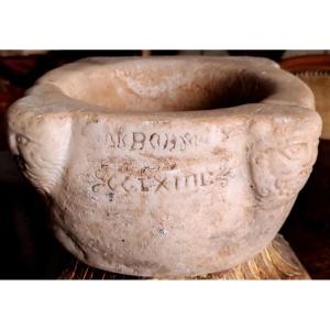 Medieval Marble Mortar Signed And Dated 1264