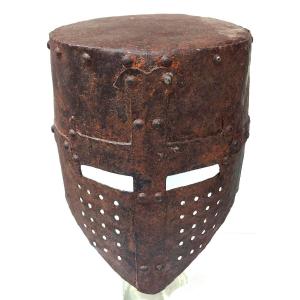 Important And Rare 'angevin' Templar Helmet In Wrought Iron