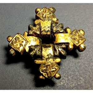  Decoration Of The Order Of The Holy Cross. Gold-plated Bronze Cross, Sicily 1266-1282