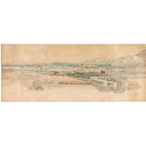 Edward Lear 'palermo And The Conca d'Oro' Bird's Eye View Watercolour And Pencil. (1847)