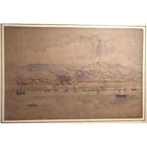 Edward Lear  - Le golfe de Messine   11-marzo 1856  