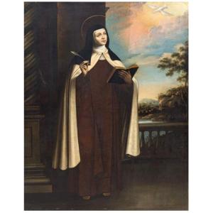 Francisco Zurbaran- Santa Caterina Da Siena- Olio Su Tela  .