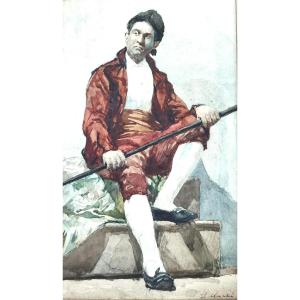 Salvatore Marchesi 'Le maître de cérémonie en satin rouge' - Palerme et Parme 1852- 1926 