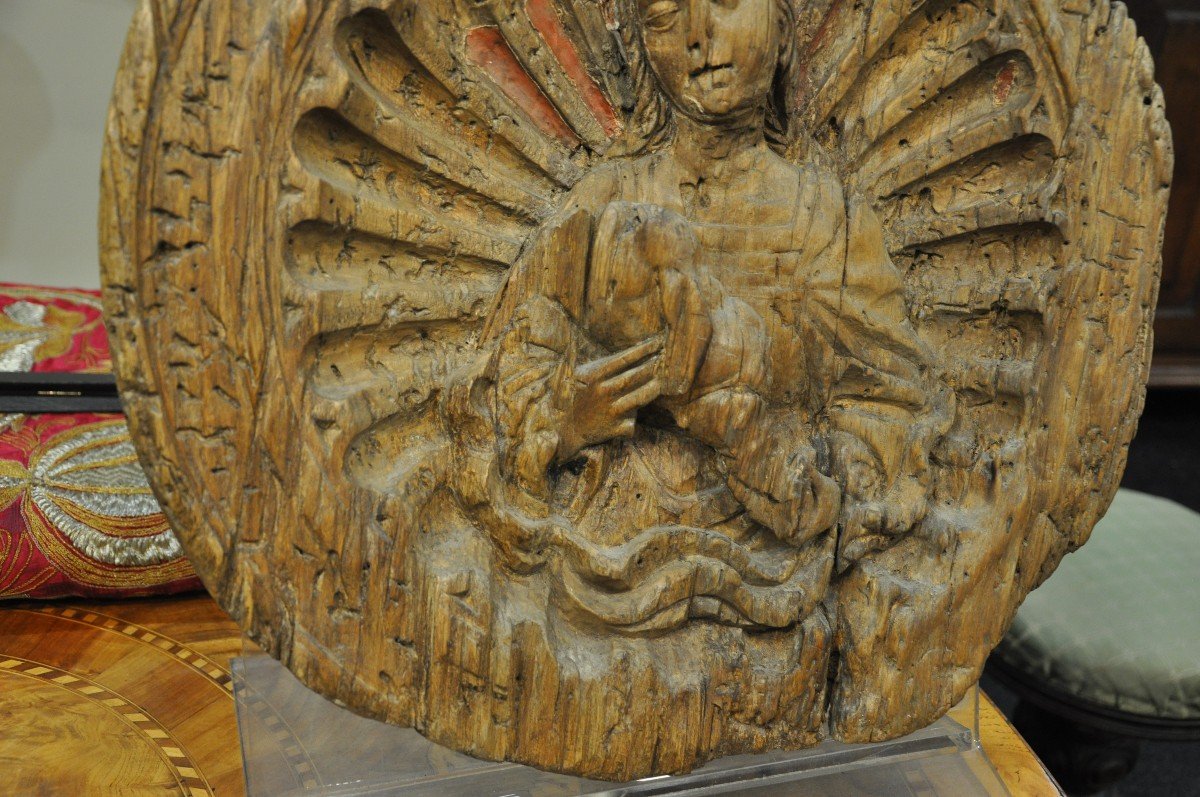 High Relief  Madonna And Child France Sec. XIV-photo-3