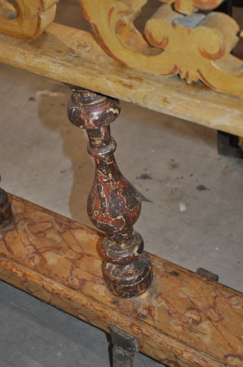 Pair Of Faux Marble Lacquered Balustrades-photo-2