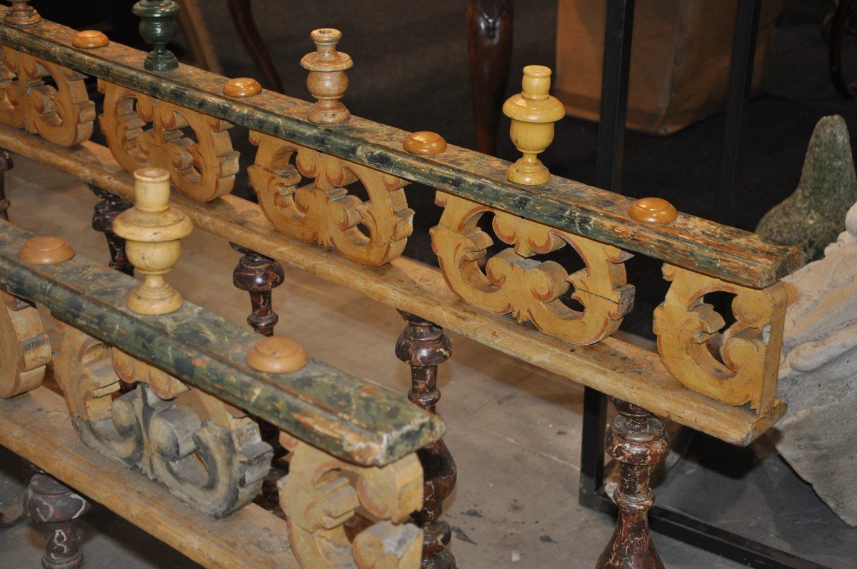 Pair Of Faux Marble Lacquered Balustrades-photo-2