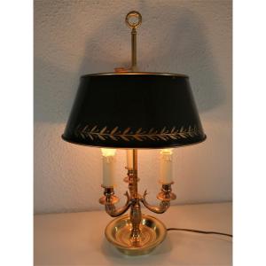 Large Nineteenth Dore Bronze Bouillotte Lamp With Dolphin