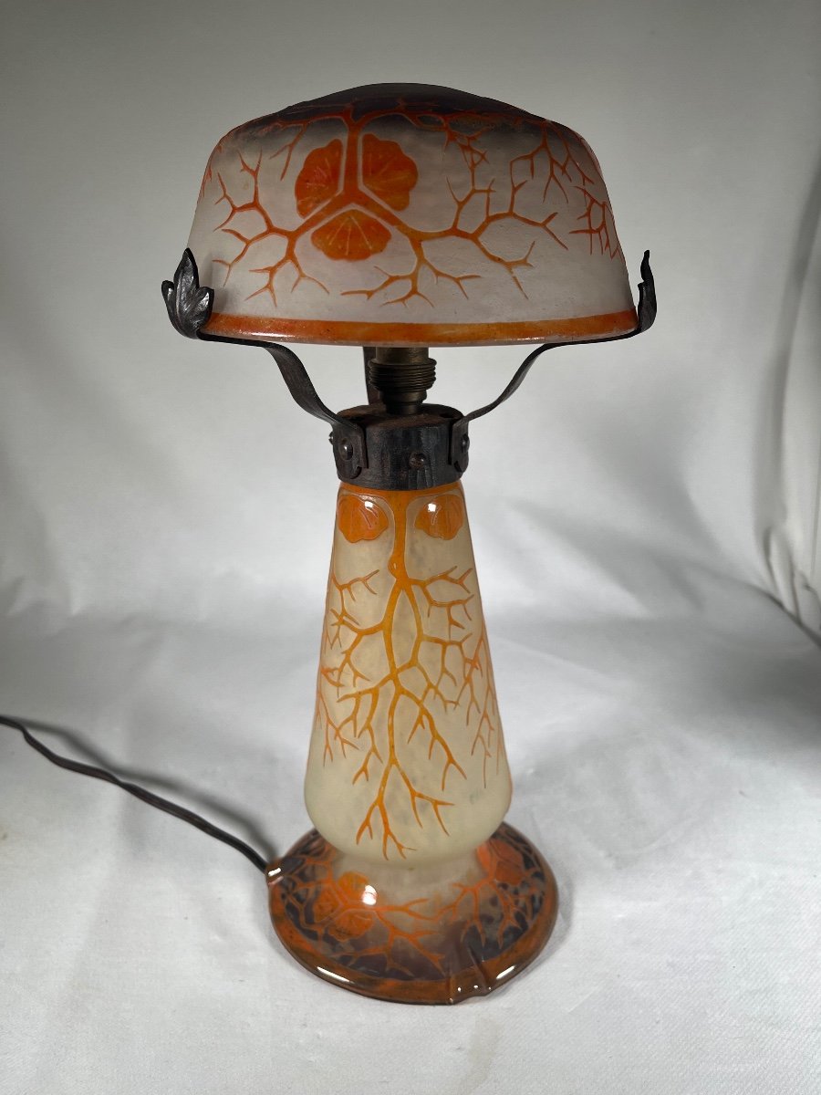 Charles Schneider - Le Verre Français, Lampe De Table Era Daum Galle, Art Déco-photo-1