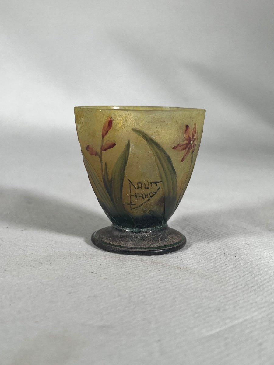 Vase Miniature Daum Nancy, Décor De Montbretia, Art Nouveau -photo-1