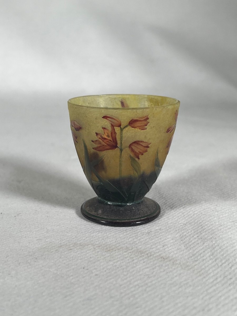 Vase Miniature Daum Nancy, Décor De Montbretia, Art Nouveau 