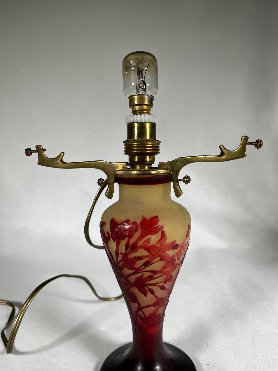 émile Gallé Lampe Champignon à Décor De Jasmin, Art Nouveau-photo-3