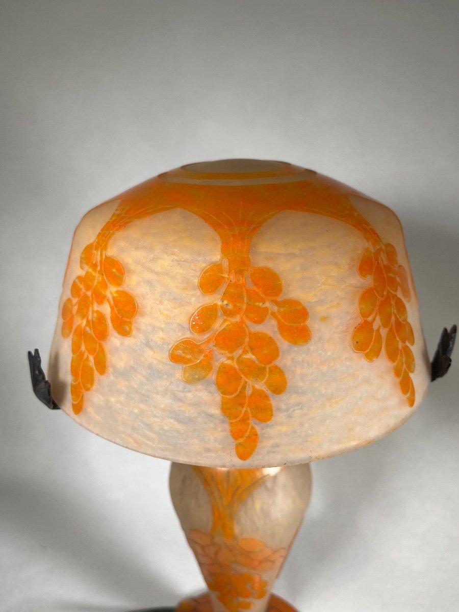 Le Verre Français - Charles Schneider Lampe Champignon Dattier Era Daum Galle, Art Déco -photo-1