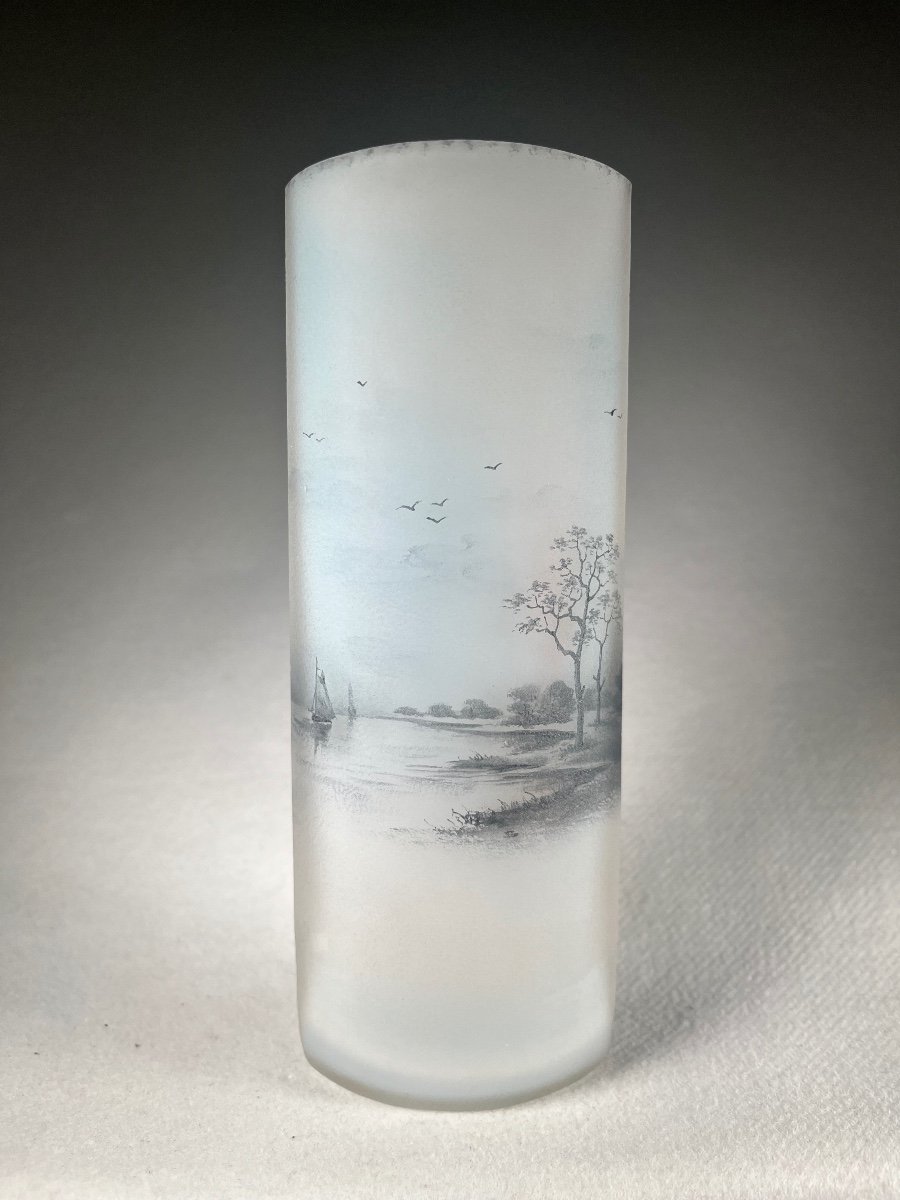 Vase Daum Nancy Paysage, Art Nouveau-photo-1