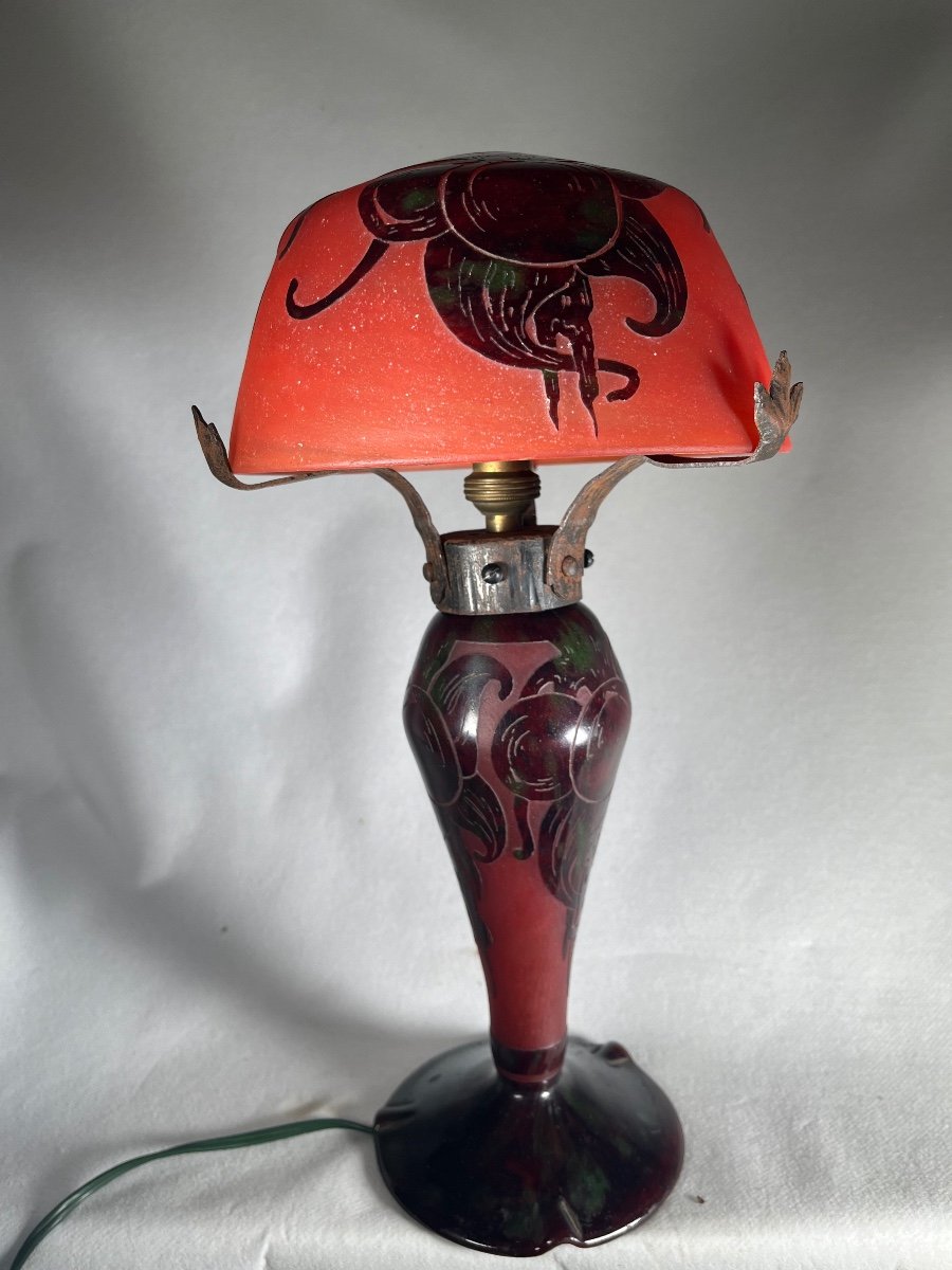 Classique Lampe De Bureau Le Verre Français Aux Prunes-photo-1