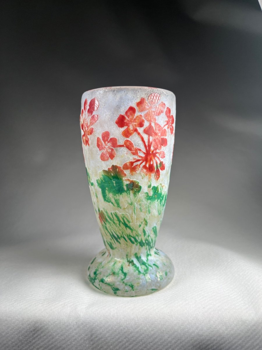 Daum Nancy Vase ( Géraniums )-photo-1