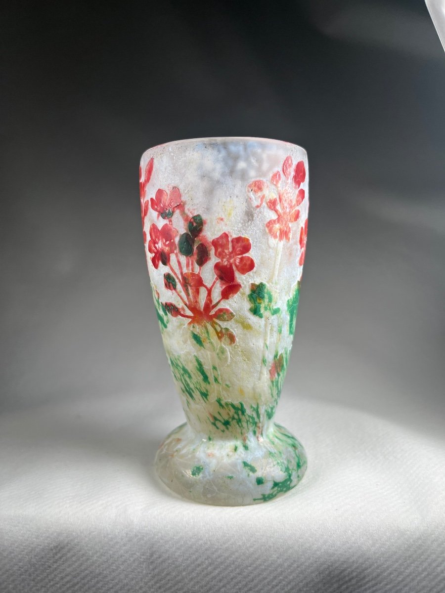 Daum Nancy Vase ( Géraniums )-photo-2