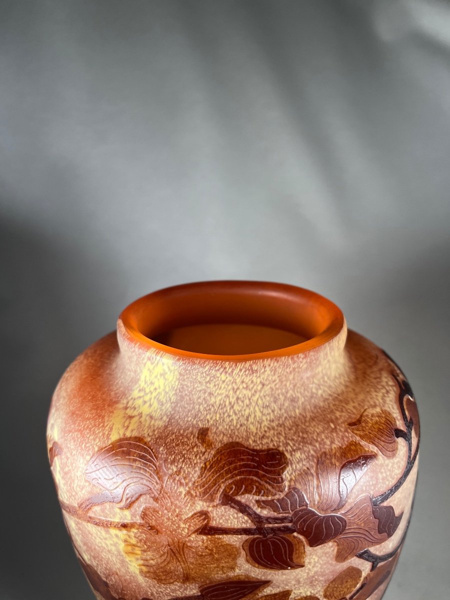 Interesting Emile Gallé Vase (orchid)-photo-5