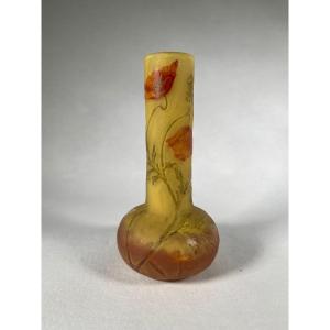 Daum Nancy Soliflore “poppy” Vase, Art Nouveau 