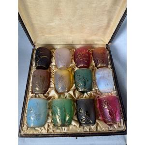 Grand Coffret Verre à Liqueur Daum Nancy, Art Nouveau 