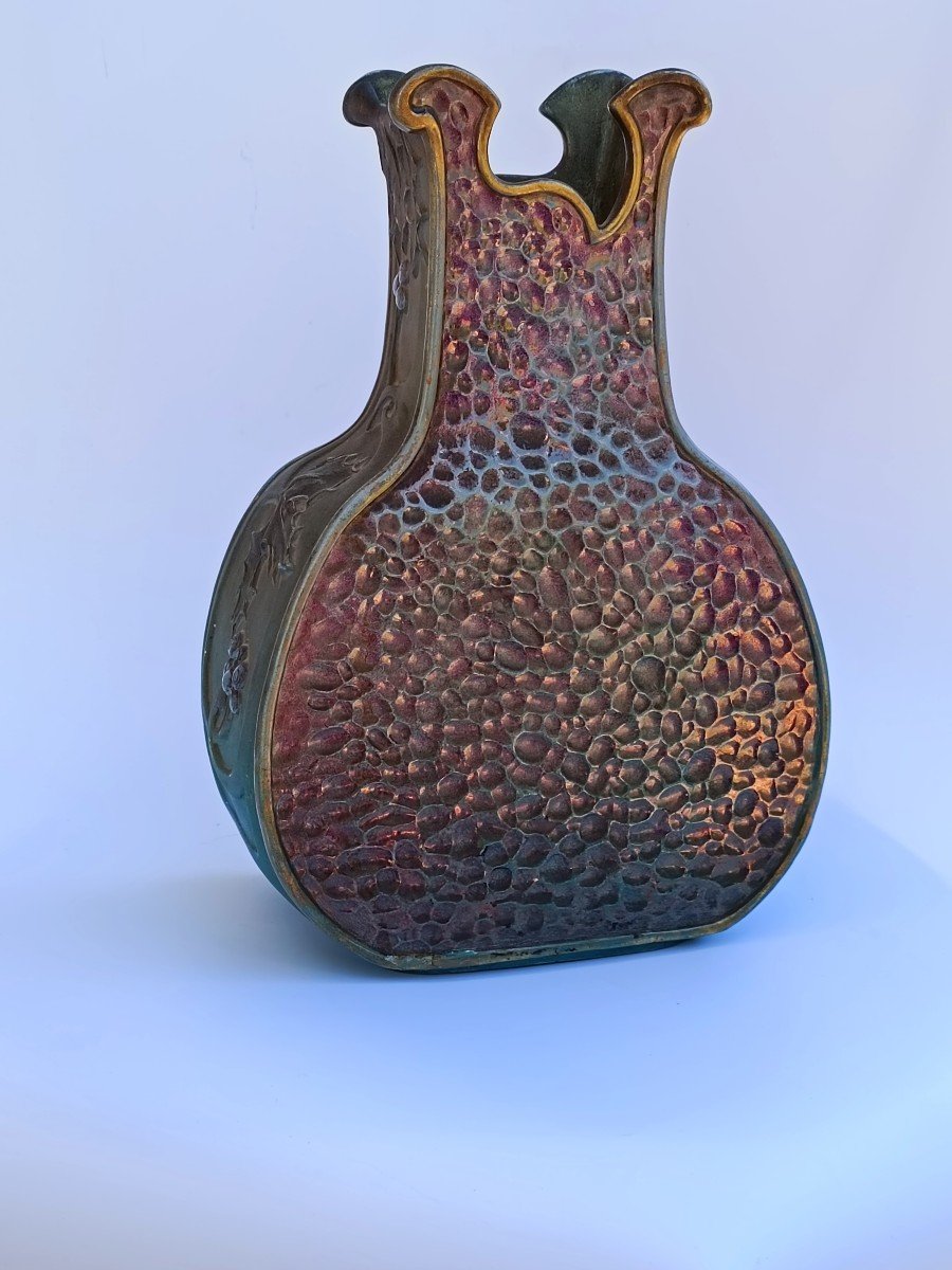 Art Nouveau Vase Alexandre-mathurin Peche (1872-1957) Ceramics Charenton-photo-4