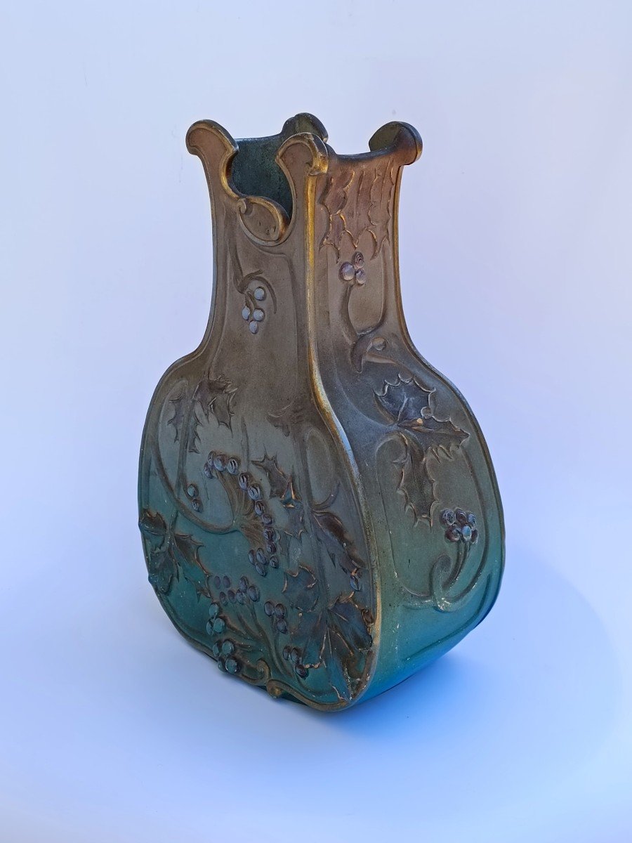 Art Nouveau Vase Alexandre-mathurin Peche (1872-1957) Ceramics Charenton