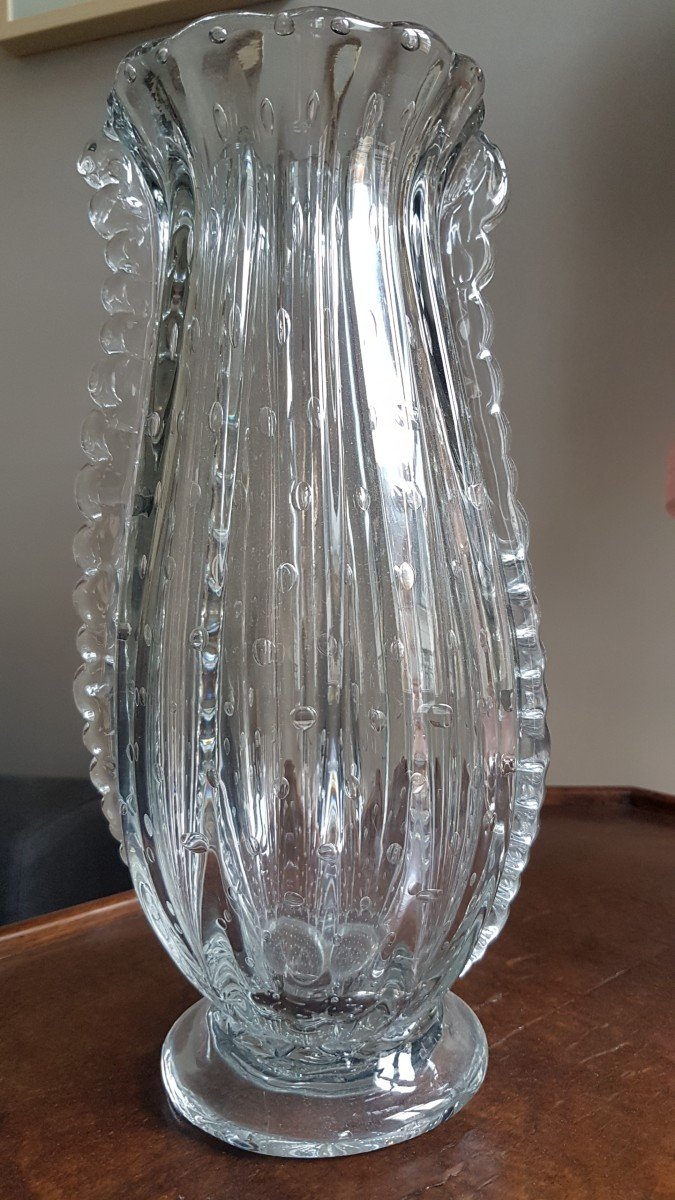 Art Deco Murano Glass Vase Attributed To Barovier & Toso, 1930s-photo-4