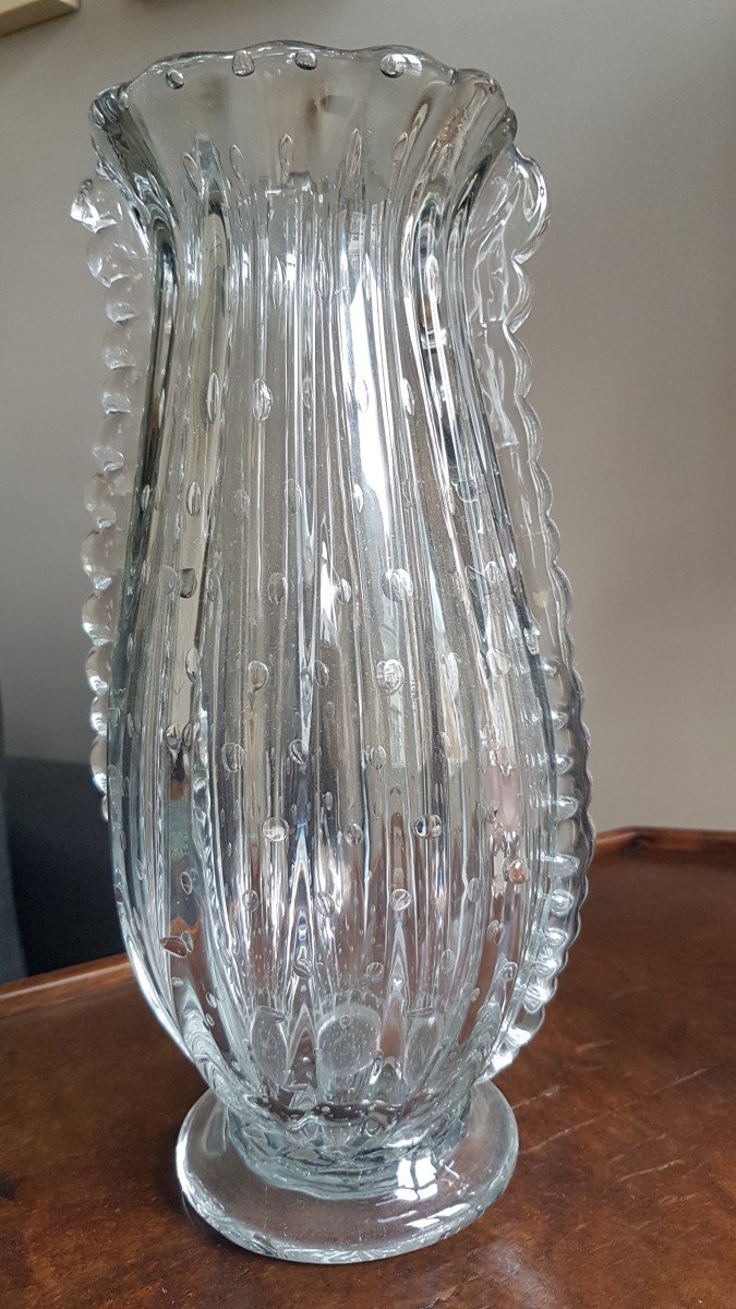 Art Deco Murano Glass Vase Attributed To Barovier & Toso, 1930s-photo-1