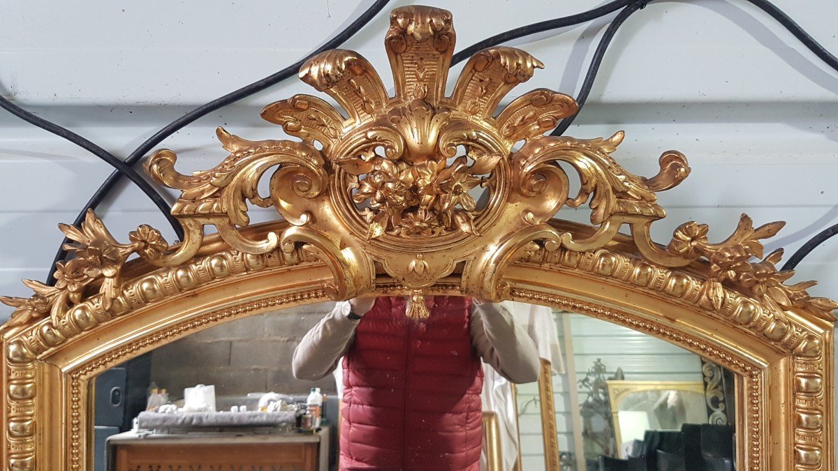 Napoleon III Golden Mirror 162 Cm X 0.90 Cm-photo-4