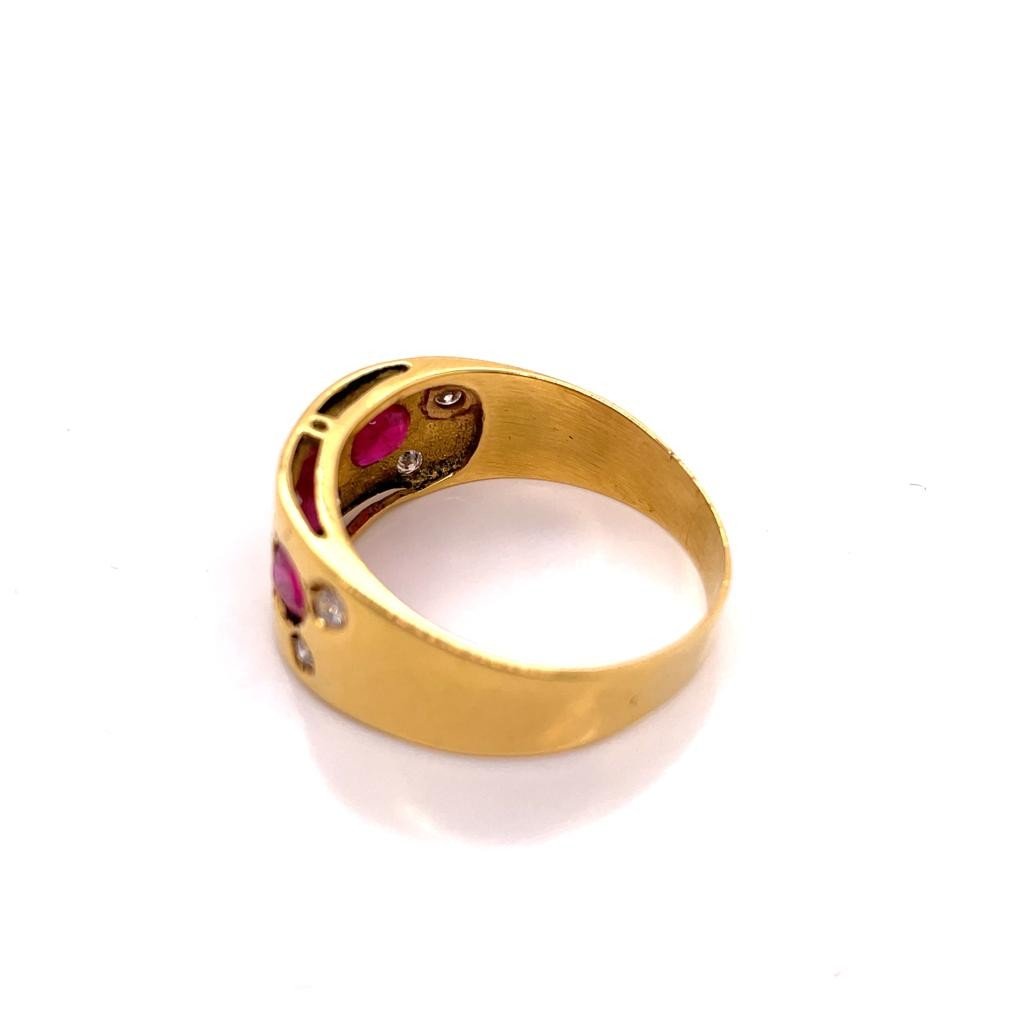 Ruby Diamond Gold Bangle Ring-photo-2