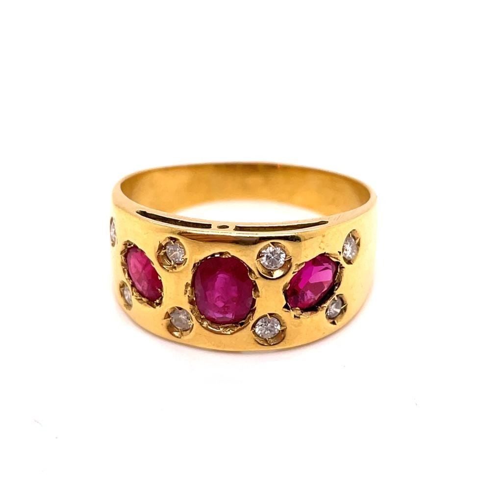 Ruby Diamond Gold Bangle Ring