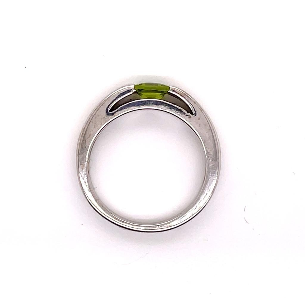 Peridot White Gold Bangle Ring-photo-2