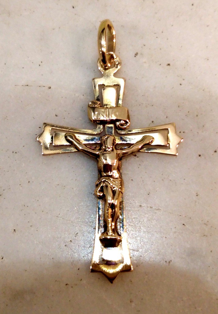 Croix Ancienne Or Jaune-photo-2