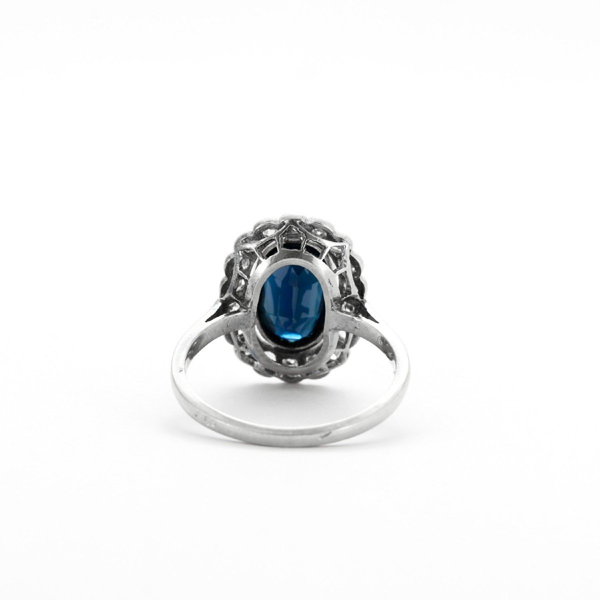 Pompadour Art-deco Sapphire Diamond Ring-photo-5