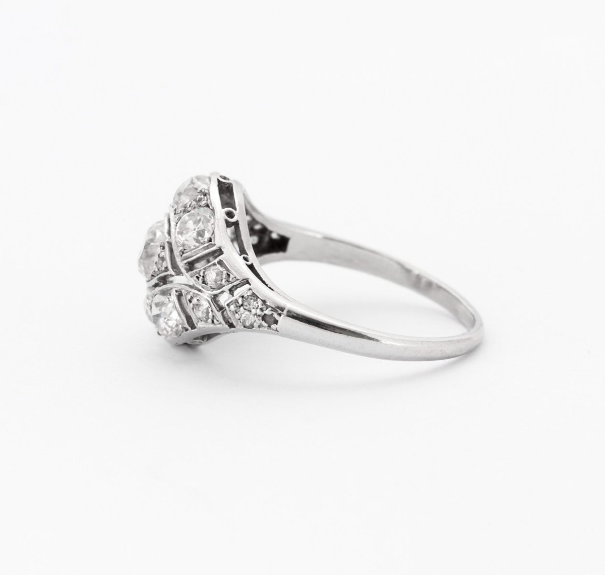Art-deco Platinum Diamond Ring-photo-3