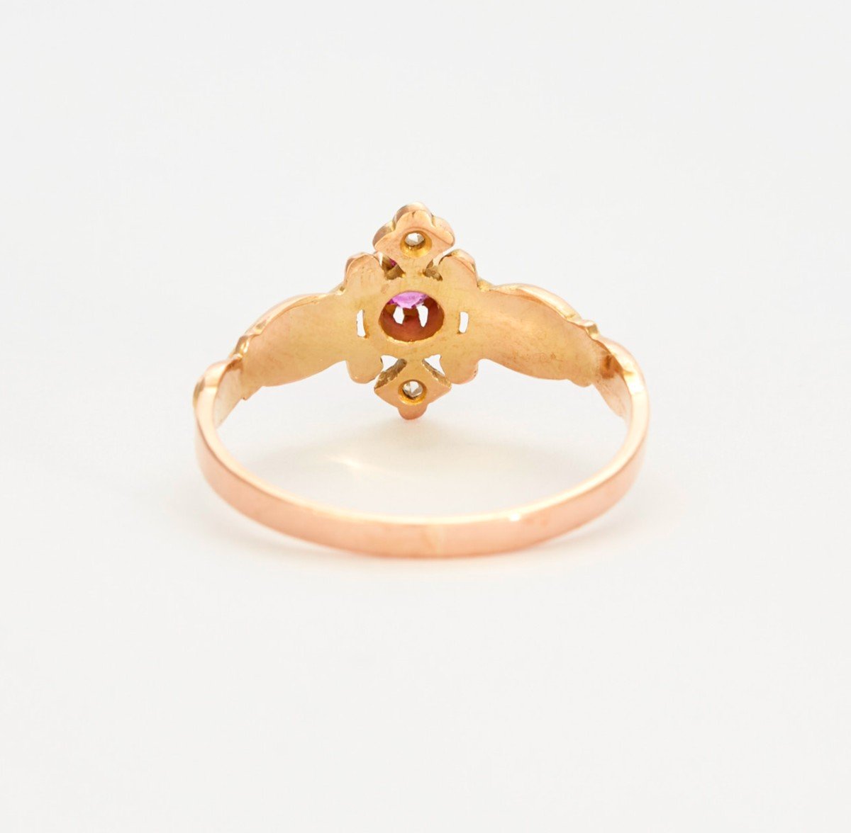 Bague Art Nouveau Rubis Diamants-photo-1