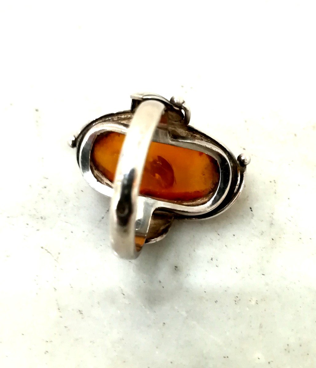 Bague Argent Ambre-photo-4